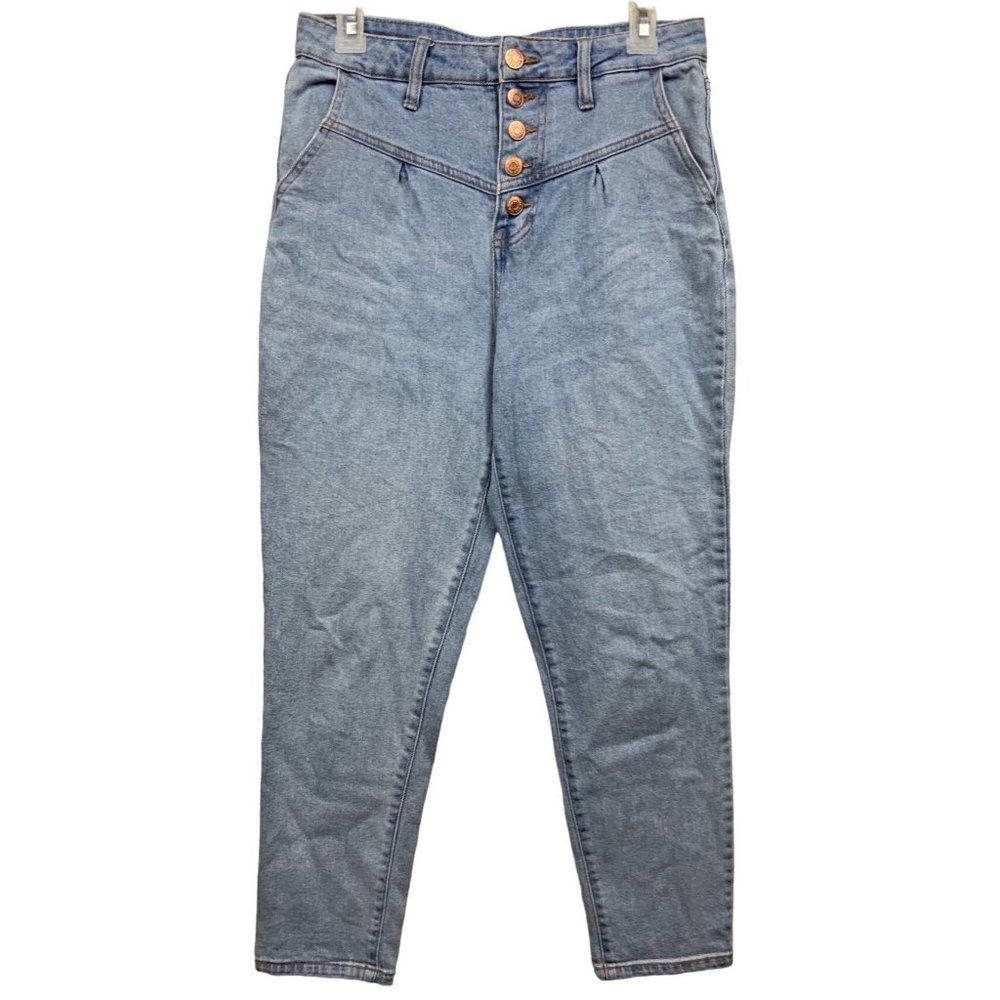 Wild fable Womens cropped high waisted jeans size 8 light wash button